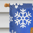 Chow Chow Winter Snowflakes Holiday House Flag 28x40 Porch Sleeve Pole Decorative Outside Yard Banner Artwork Wall Hanging, Polyester