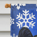 Papillon Winter Snowflakes Holiday House Flag 28x40 Porch Sleeve Pole Decorative Outside Yard Banner Artwork Wall Hanging, Polyester