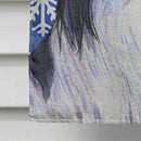 Papillon Winter Snowflakes Holiday House Flag 28x40 Porch Sleeve Pole Decorative Outside Yard Banner Artwork Wall Hanging, Polyester