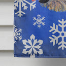 Irish Wolfhound Winter Snowflakes Holiday House Flag 28x40 Porch Sleeve Pole Decorative Outside Yard Banner Artwork Wall Hanging, Polyester