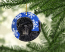 Affenpinscher Winter Snowflakes Holiday Christmas Ornament - Round Ceramic Ornament – Artist-Designed Keepsake Decoration SS4649