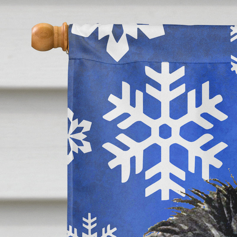 Affenpinscher Winter Snowflakes Holiday Flag Canvas House Size