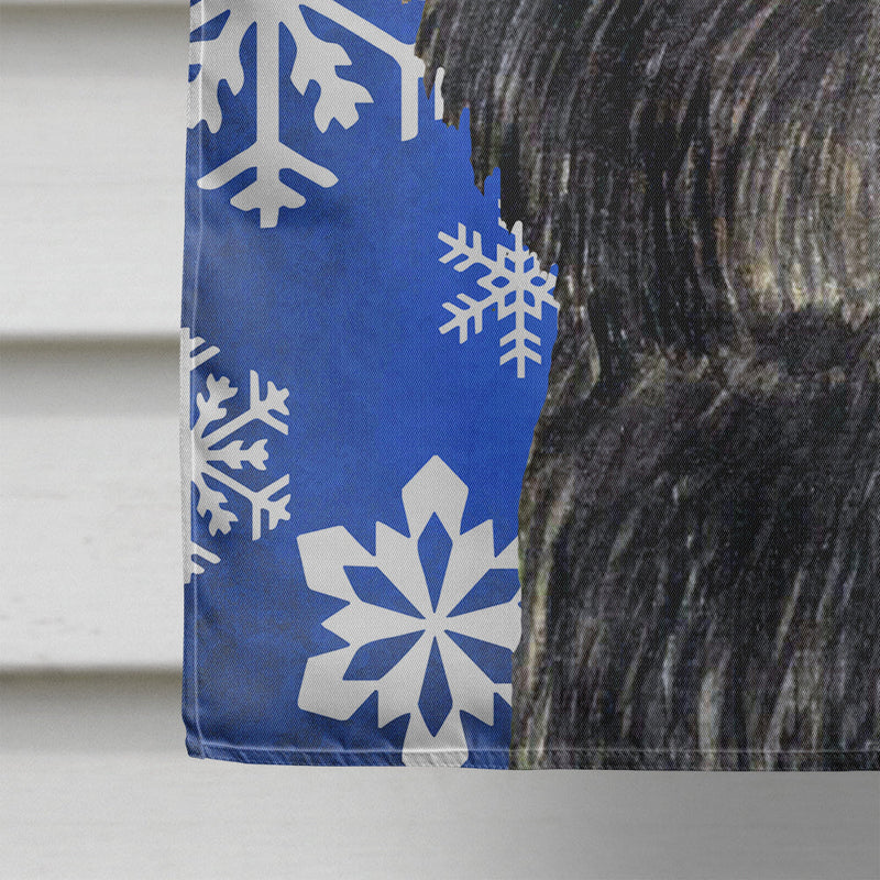 Affenpinscher Winter Snowflakes Holiday Flag Canvas House Size