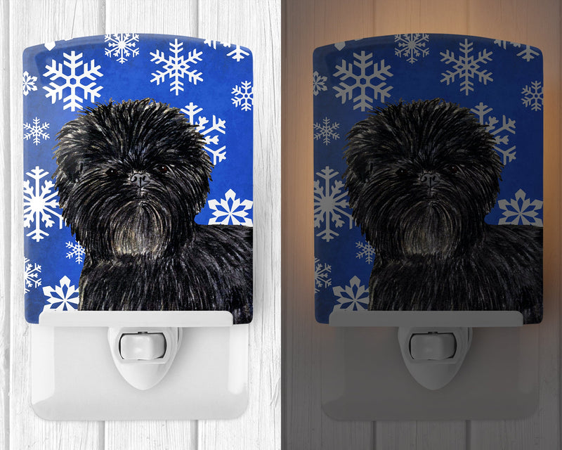 Affenpinscher Winter Snowflakes Holiday Ceramic Night Light SS4649CNL