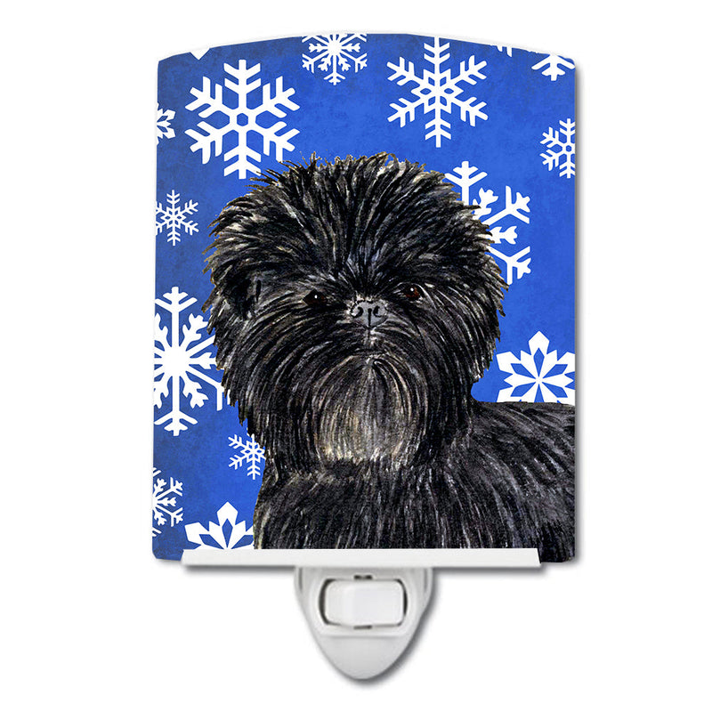 Affenpinscher Winter Snowflakes Holiday Ceramic Night Light SS4649CNL