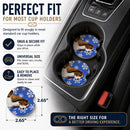 Springer Spaniel Winter Snowflakes Holiday Set of 2 Cup Holder Car Coasters Absorbent Round Sandstone Coasters Gifts for Men or Women, 2.5, Multicolor