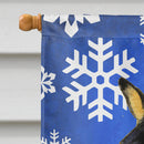 Basenji Winter Snowflakes Holiday House Flag 28x40 Porch Sleeve Pole Decorative Outside Yard Banner Artwork Wall Hanging, Polyester