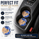 Cocker Spaniel Winter Snowflakes Holiday Set of 2 Cup Holder Car Coasters Absorbent Round Sandstone Coasters Gifts for Men or Women, 2.5, Multicolor
