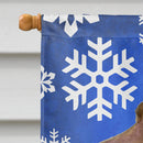 Field Spaniel Winter Snowflakes Holiday House Flag 28x40 Porch Sleeve Pole Decorative Outside Yard Banner Artwork Wall Hanging, Polyester