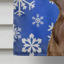 Field Spaniel Winter Snowflakes Holiday House Flag 28x40 Porch Sleeve Pole Decorative Outside Yard Banner Artwork Wall Hanging, Polyester