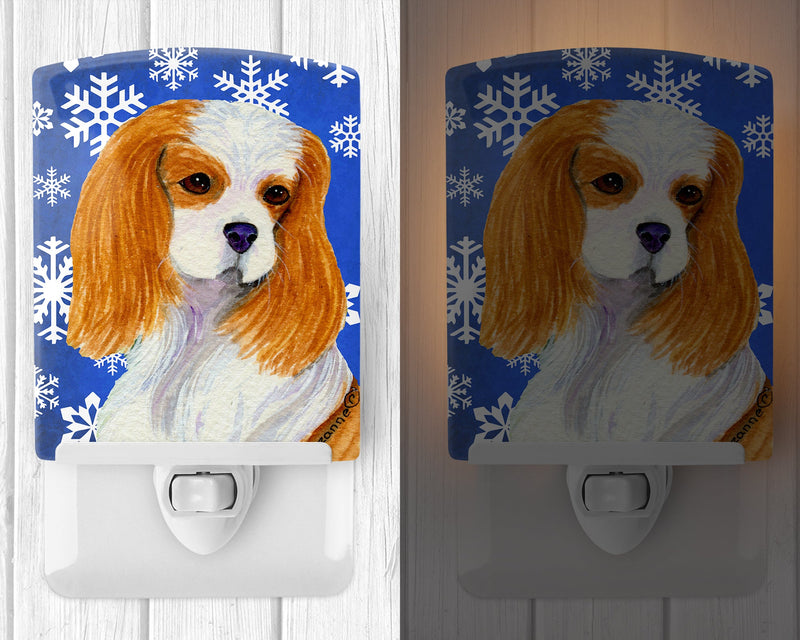Cavalier Spaniel Winter Snowflakes Holiday Ceramic Night Light SS4665CNL