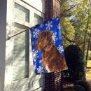 Chesapeake Bay Retriever Winter Snowflakes Holiday House Flag 28x40 Porch Sleeve Pole Decorative Outside Yard Banner Artwork Wall Hanging, Polyester