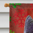 Skye Terrier Red Green Snowflake Holiday Christmas House Flag 28x40 Porch Sleeve Pole Decorative Outside Yard Banner Artwork Wall Hanging, Polyester