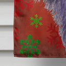 Skye Terrier Red Green Snowflake Holiday Christmas House Flag 28x40 Porch Sleeve Pole Decorative Outside Yard Banner Artwork Wall Hanging, Polyester