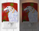 Borzoi Red and Green Snowflakes Holiday Christmas Ceramic Night Light SS4682CNL
