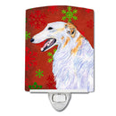 Borzoi Red and Green Snowflakes Holiday Christmas Ceramic Night Light SS4682CNL