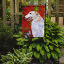 Borzoi Red and Green Snowflakes Holiday Christmas Garden Flag – Decorative Outdoor Yard Flag