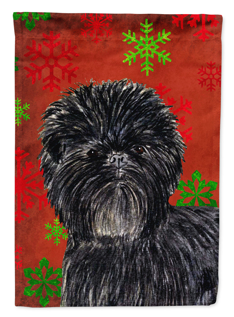 Affenpinscher Red Green Snowflakes Christmas Flag Canvas House Size