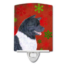 Akita Red and Green Snowflakes Holiday Christmas Ceramic Night Light SS4728CNL