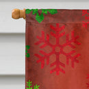 Schnauzer Red and Green Snowflakes Holiday Christmas House Flag 28x40 Porch Sleeve Pole Decorative Outside Yard Banner Artwork Wall Hanging, Polyester