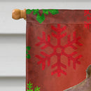 Field Spaniel Red and Green Snowflakes Holiday Christmas House Flag 28x40 Porch Sleeve Pole Decorative Outside Yard Banner Artwork Wall Hanging, Polyester