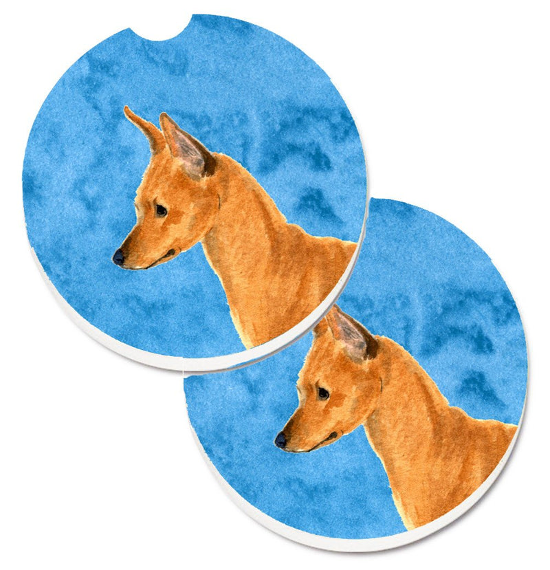 Blue Min Pin Car Coasters – Set of 2 - Absorbent Stone with Fun & Functional Artwork SS4742-BUCARC