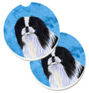 Blue Japanese Chin Car Coasters – Set of 2 - Absorbent Stone with Fun & Functional Artwork SS4743-BUCARC