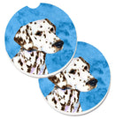 Blue Dalmatian Car Coasters – Set of 2 - Absorbent Stone with Fun & Functional Artwork SS4745-BUCARC