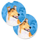 Blue Smooth Collie Car Coasters – Set of 2 - Absorbent Stone with Fun & Functional Artwork SS4746-BUCARC