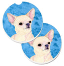 Blue Chihuahua Car Coasters – Set of 2 - Absorbent Stone with Fun & Functional Artwork SS4748-BUCARC