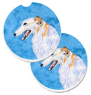 Blue Borzoi Car Coasters – Set of 2 - Absorbent Stone with Fun & Functional Artwork SS4751-BUCARC