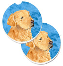 Blue Golden Retriever Car Coasters – Set of 2 - Absorbent Stone with Fun & Functional Artwork SS4752-BUCARC