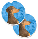 Blue Doberman Car Coasters – Set of 2 - Absorbent Stone with Fun & Functional Artwork SS4755-BUCARC