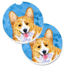 Blue Corgi Car Coasters – Set of 2 - Absorbent Stone with Fun & Functional Artwork SS4762-BUCARC