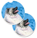 Blue Keeshond Car Coasters – Set of 2 - Absorbent Stone with Fun & Functional Artwork SS4764-BUCARC
