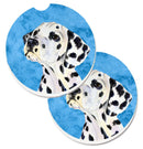 Blue Dalmatian Car Coasters – Set of 2 - Absorbent Stone with Fun & Functional Artwork SS4768-BUCARC