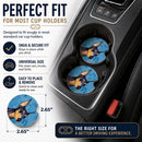 Blue Doberman Set of 2 Cup Holder Car Coasters Absorbent Round Sandstone Coasters Gifts for Men or Women, 2.5, Multicolor