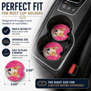 Pink Bull Terrier Set of 2 Cup Holder Car Coasters Absorbent Round Sandstone Coasters Gifts for Men or Women, 2.5, Multicolor