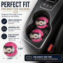 Pink Bearded Collie Set of 2 Cup Holder Car Coasters Absorbent Round Sandstone Coasters Gifts for Men or Women, 2.5, Multicolor