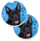 Blue Australian Kelpie Car Coasters – Set of 2 - Absorbent Stone with Fun & Functional Artwork SS4774-BUCARC