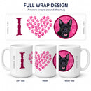 Pink Australian Kelpie Ceramic Coffee Mug 15 oz Decorative Large C Handle Mug Cup for Tea, Cocoa Hot Chocolate