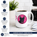 Pink Australian Kelpie Ceramic Coffee Mug 15 oz Decorative Large C Handle Mug Cup for Tea, Cocoa Hot Chocolate
