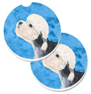 Blue Dandie Dinmont Terrier Car Coasters – Set of 2 - Absorbent Stone with Fun & Functional Artwork SS4779-BUCARC