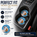 Blue Jack Russell Terrier Set of 2 Cup Holder Car Coasters Absorbent Round Sandstone Coasters Gifts for Men or Women, 2.5, Multicolor