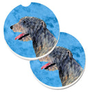 Blue Irish Wolfhound Car Coasters – Set of 2 - Absorbent Stone with Fun & Functional Artwork SS4782-BUCARC