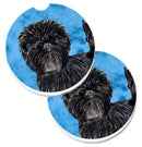 Blue Affenpinscher Car Coasters – Set of 2 - Absorbent Stone with Fun & Functional Artwork SS4787-BUCARC