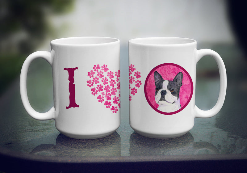 Boston Terrier  Dishwasher Safe Microwavable Ceramic Coffee Mug 15 ounce SS4792