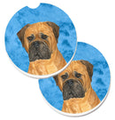 Blue Bullmastiff Car Coasters – Set of 2 - Absorbent Stone with Fun & Functional Artwork SS4793-BUCARC