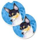 Blue Chihuahua Car Coasters – Set of 2 - Absorbent Stone with Fun & Functional Artwork SS4794-BUCARC