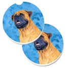 Blue Mastiff Car Coasters – Set of 2 - Absorbent Stone with Fun & Functional Artwork SS4796-BUCARC